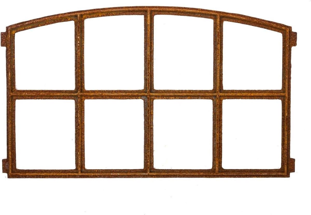 Schuurraam - Venster Decoratie - Tuinhuis Verfraaien - Antieke Stijl - 78 x 47 cm - Roestbruin