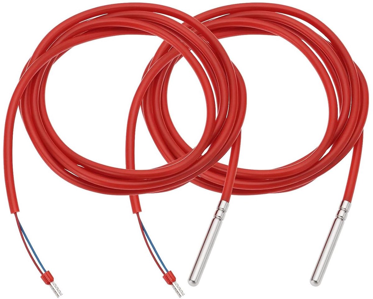 Temperatuursensor Sonde - NTC Thermistor - Verwarmingsregeling Toepassen - Waterdichte Beschermhoes - 2 Meter Kabel - Zwart