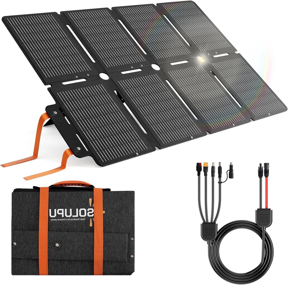 Draagbaar Zonnepaneel - Opvouwbaar Paneel - Energie Opwekken - Hoge Conversie Efficiëntie - 100 Watt - Zwart