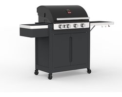 Barbecook Stella 4311 - Gas BBQ barbecue - 4 branders - Met infrarood zijbrander - Met zijtafel - Incl. plancha plaat