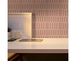 Alwayspon Tile Sticker, 20 Pieces x 15 cm Pink Self Adhesive for Transfer Tiles in Bathroom, Kitchen, Splash, Peel and Stick Vinyl Floor Wall