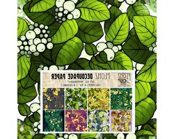 Decoupage Papier Pack (24 vellen 6 "x6") Whiteberry FLONZ Vintage Styled Naadloze Patroon Papier voor Decoupage, Craft en Scrapbooking Bos Wilde Bessen Bladeren