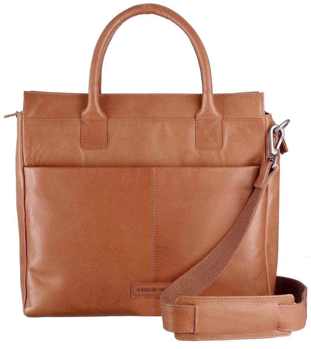 GREENBURRY Leren business tas laptoptas met laptopvak Fiorentina Business Bag Tan bruine