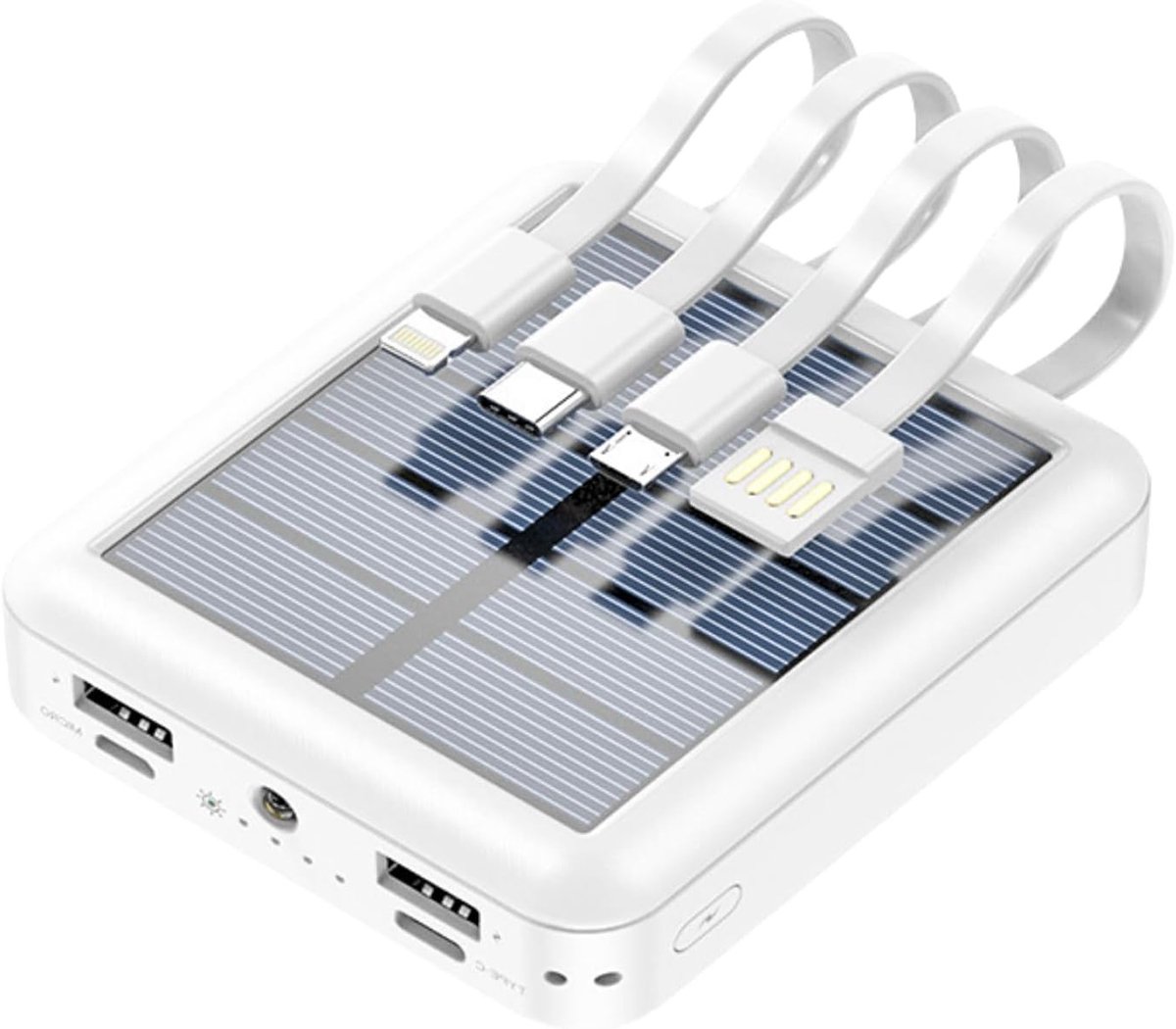 Zonne-energie Powerbank 20000mAh voor Smartphone, Laptop en Tablet - Waterdicht en Draagbaar met 4 USB-poorten