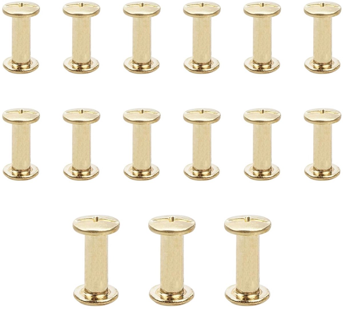 15 Sets Chicago Screw Piles - Rivets voor Reparatie van Tassen, Harnassen, Rugzakken en Leren Accessoires