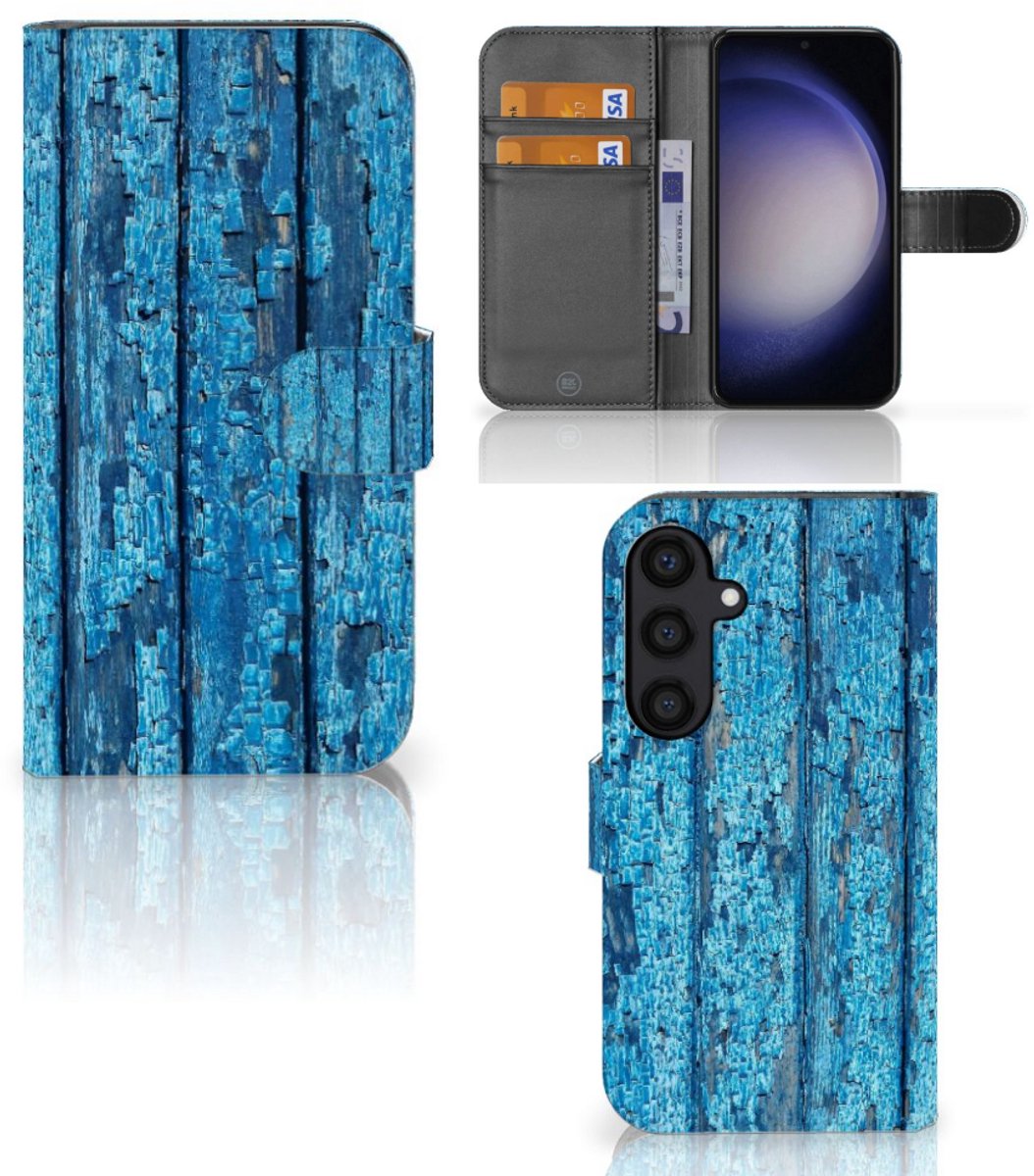 Samsung Galaxy S24 Book Style Case Wood Blue