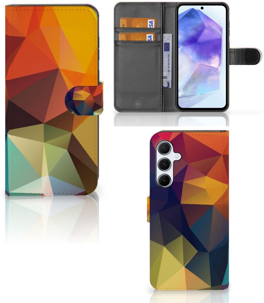 Boekhoesje voor Samsung Galaxy A55 Book Case Polygon Color