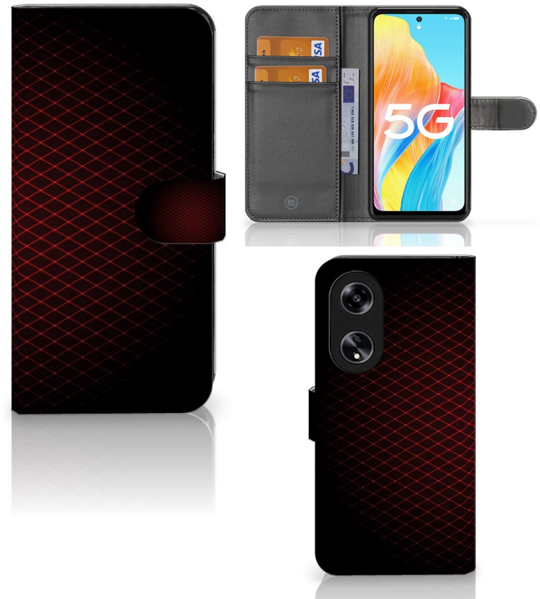 OPPO Reno8 T 5G Telefoon Hoesje Geruit Rood