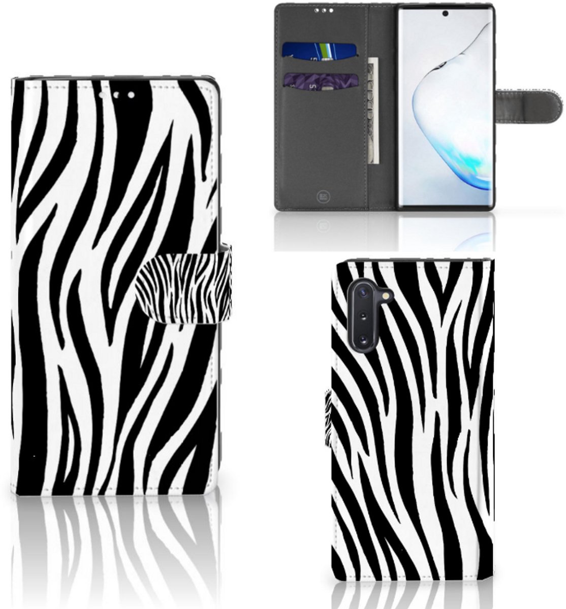 Samsung Galaxy Note 10 Telefoonhoesje met Pasjes Zebra