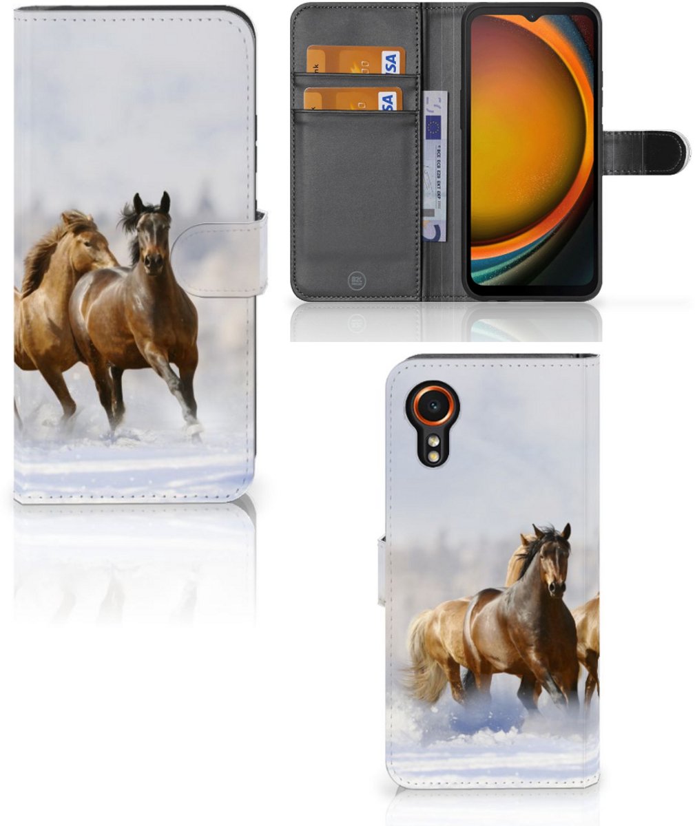 Samsung Galaxy Xcover 7 Telefoonhoesje met Pasjes Paarden