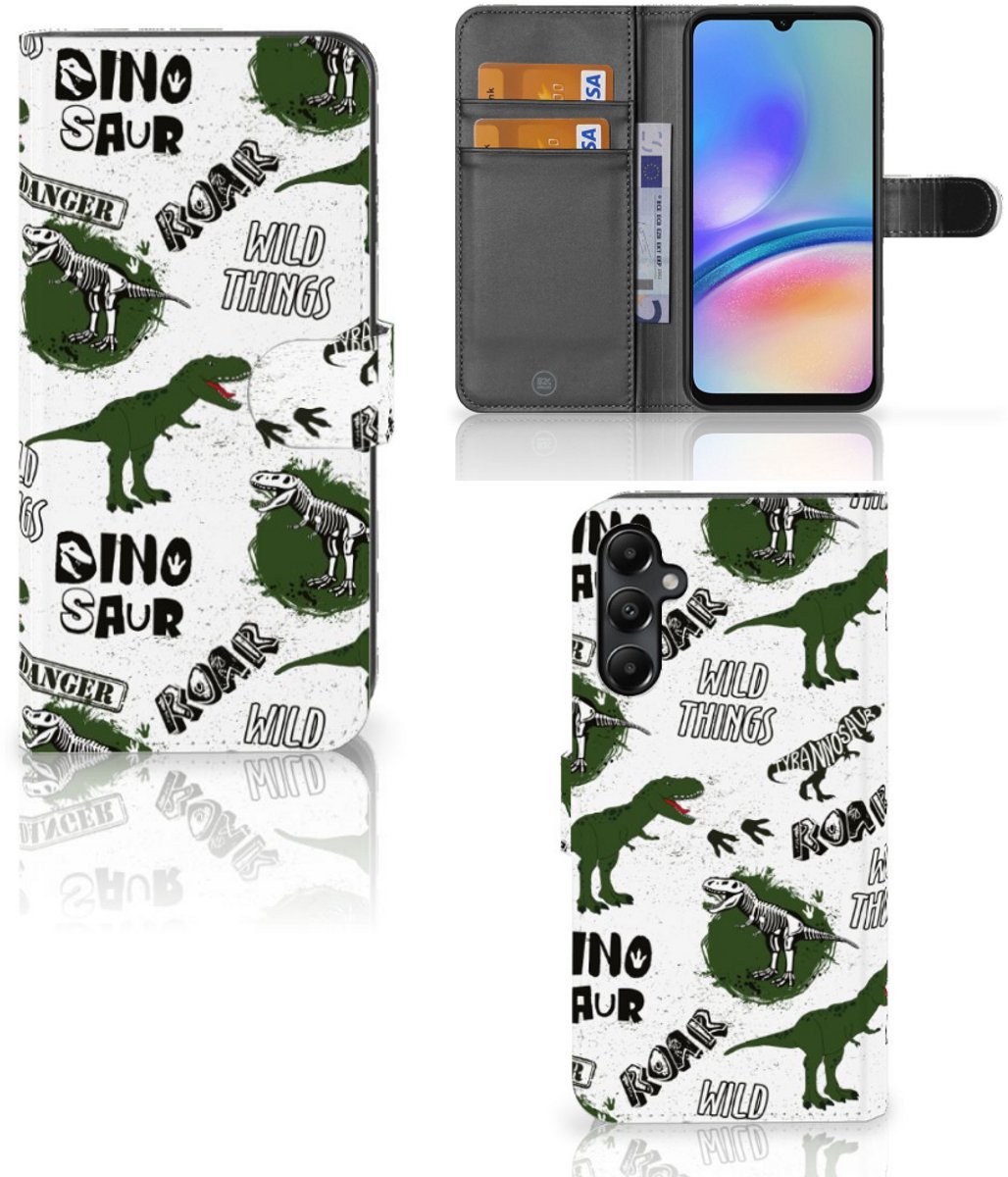 Telefoonhoesje met Pasjes voor Samsung Galaxy A05s Dinosaurus