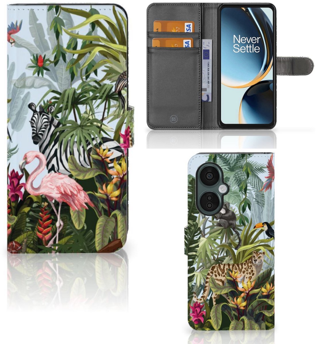 Telefoonhoesje met Pasjes voor OnePlus Nord CE 3 Lite Jungle