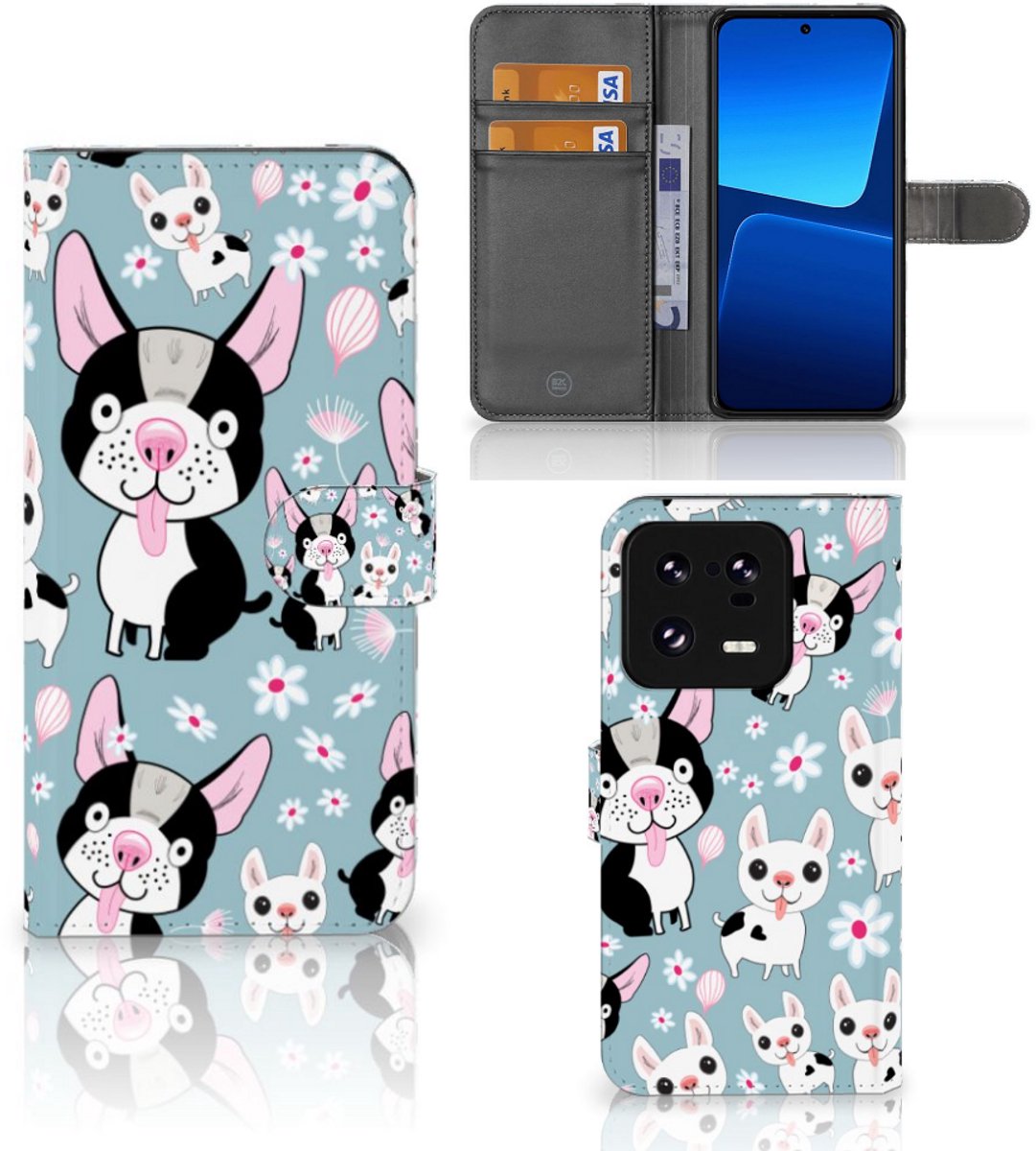 Xiaomi 13 Pro Telefoonhoesje met Pasjes Hondjes