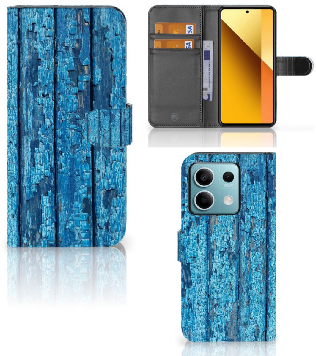 Xiaomi Redmi Note 13 5G Book Style Case Wood Blue
