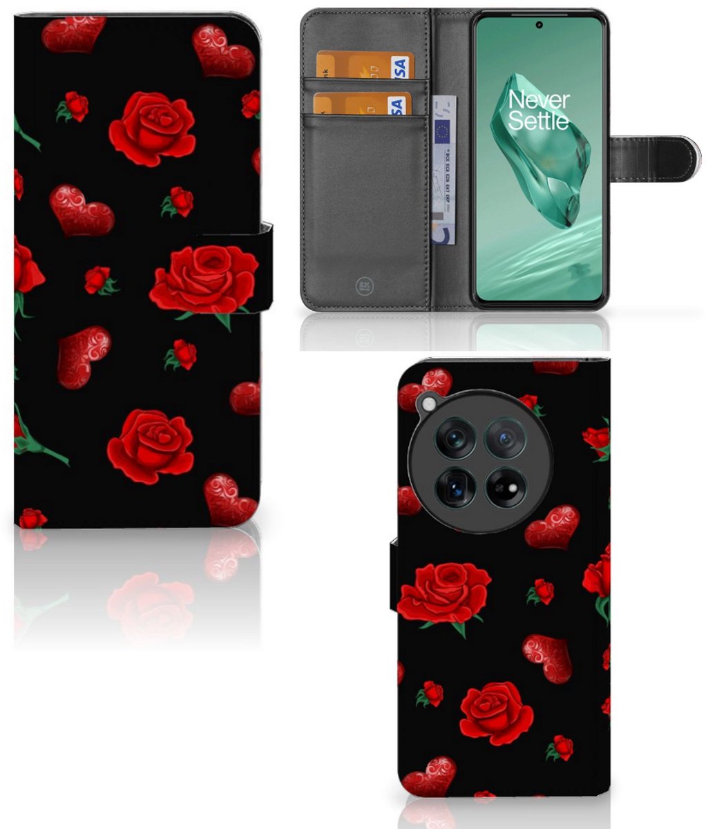Book Case voor OnePlus 12 Leuk Hoesje Valentine