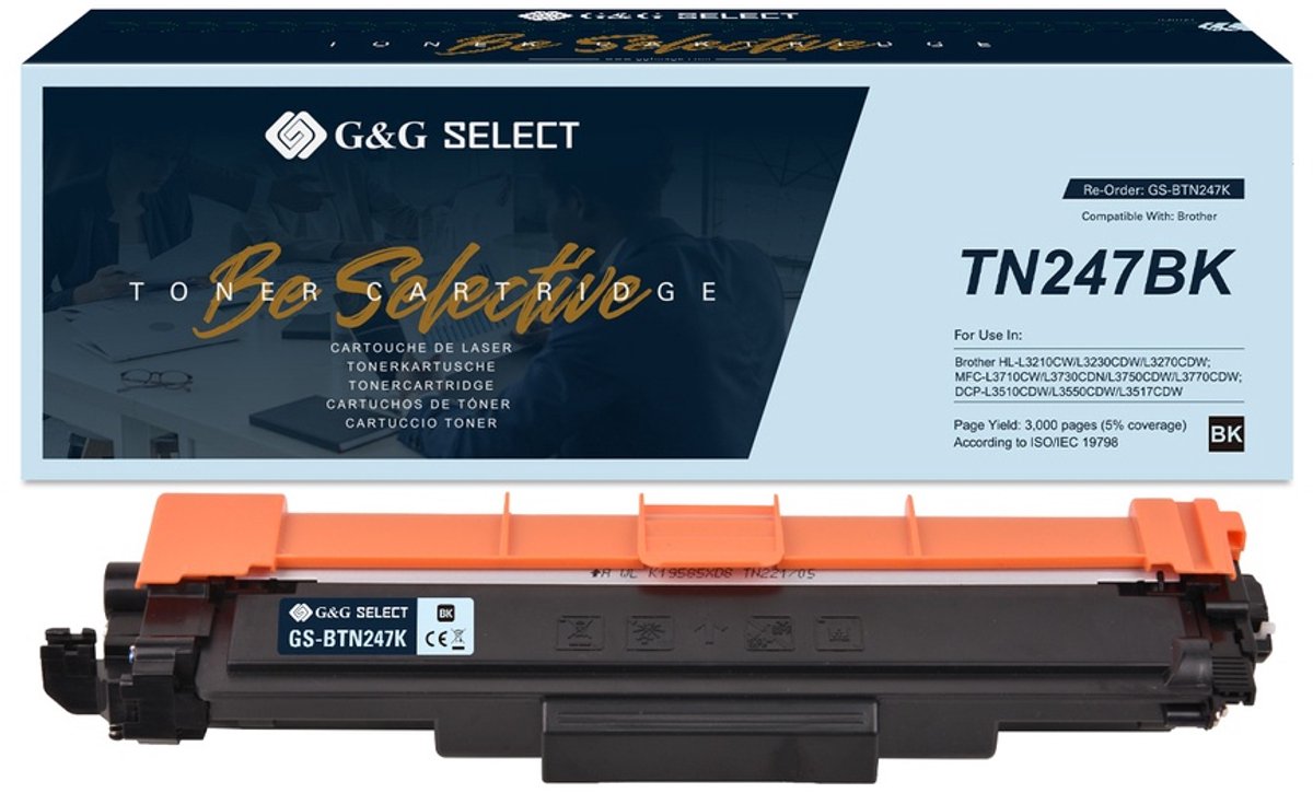 G&G Toner vervangt Brother TN-247BK Compatibel Zwart TN-247BK GS-BTN247K