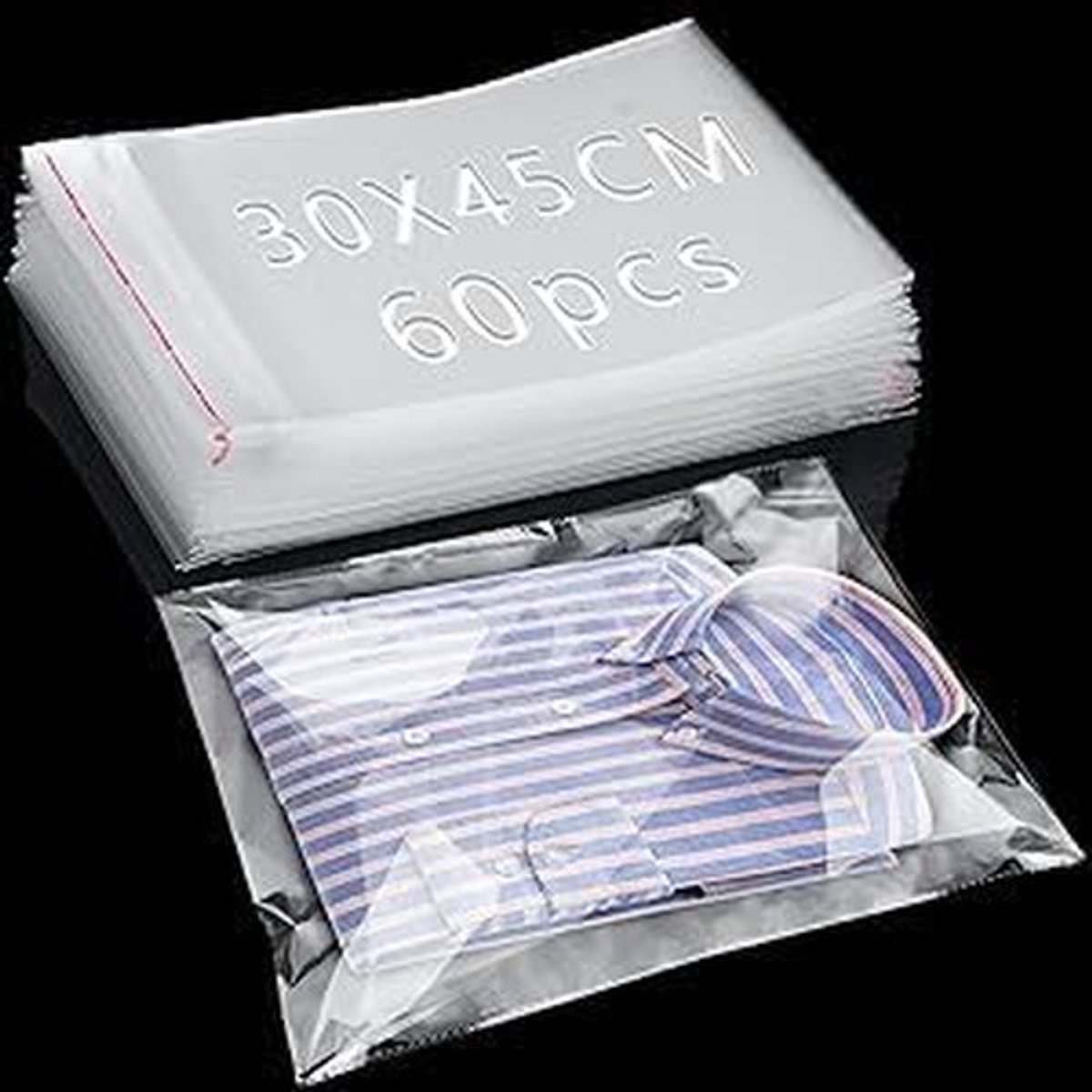 Cosensi - Cellophane Bags - Transparante Zakjes - Zelfklevend - 45 x 30 cm - Perfect voor Geschenken - Set van 60 Stuks - Voor Snoep en Sieraden