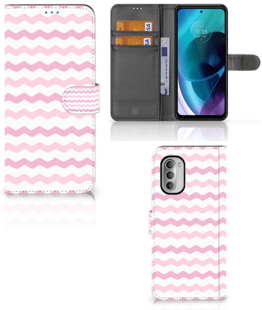 Motorola Moto G51 5G Telefoon Hoesje Waves Roze
