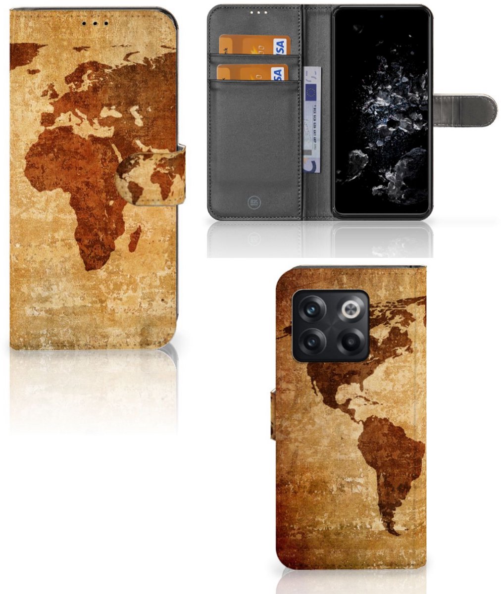 OnePlus 10T Flip Cover Wereldkaart