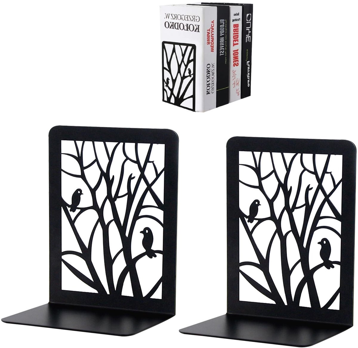 Cosensi - Boeksteunen - Metalen Boekhouder - Decoratief en Functioneel - Boeken Stopper - Organiseer Je Boeken - Geschikt voor Kinderen - Set van 2