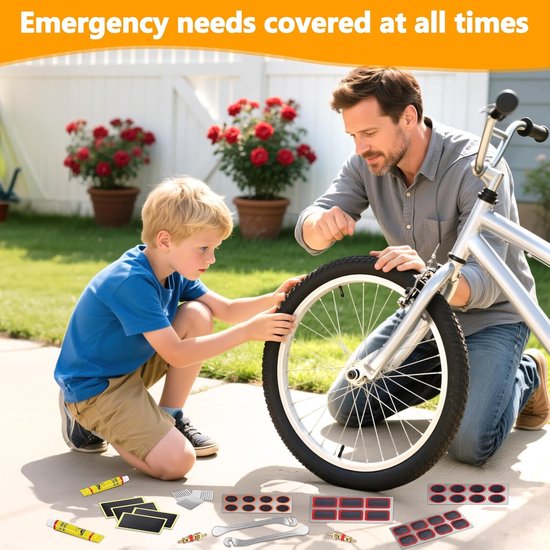 Fietsband Reparatiekit - Bandenplak Set - Fietsbanden Repareren - 44 Delige Set - S - Zwart — afbeelding 2