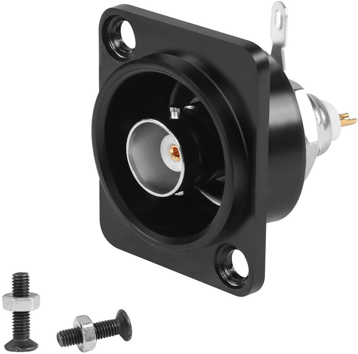 QIANRENON BNC Panel Mount Solder Adapter 75 Ohm - RF Coaxial Connector voor Video & Beveiliging