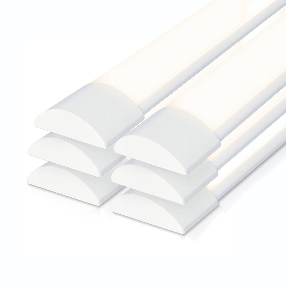 HOFTRONIC Set van 6 LED Batten 60cm – 20W 2400lm – 4000K neutraal wit – Flikkervrij – IP20 – Wit