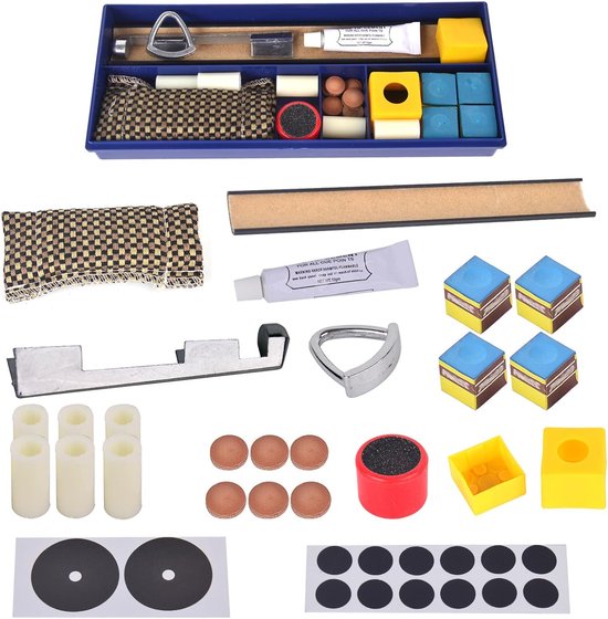 Biljart Pool Cue Reparatieset, Pool Cue Tips Vervanging Kit Universele Pool Cue Tips Reparatieset Kubussen Pool Cue Reparatieset voor Biljart Tafel Cue Tips Accessoires — afbeelding 2