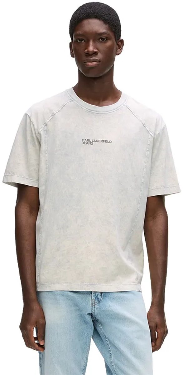 Karl Lagerfeld Jeans A1m17003 Slim Fit T-shirt Met Korte Mouwen Beige M Man