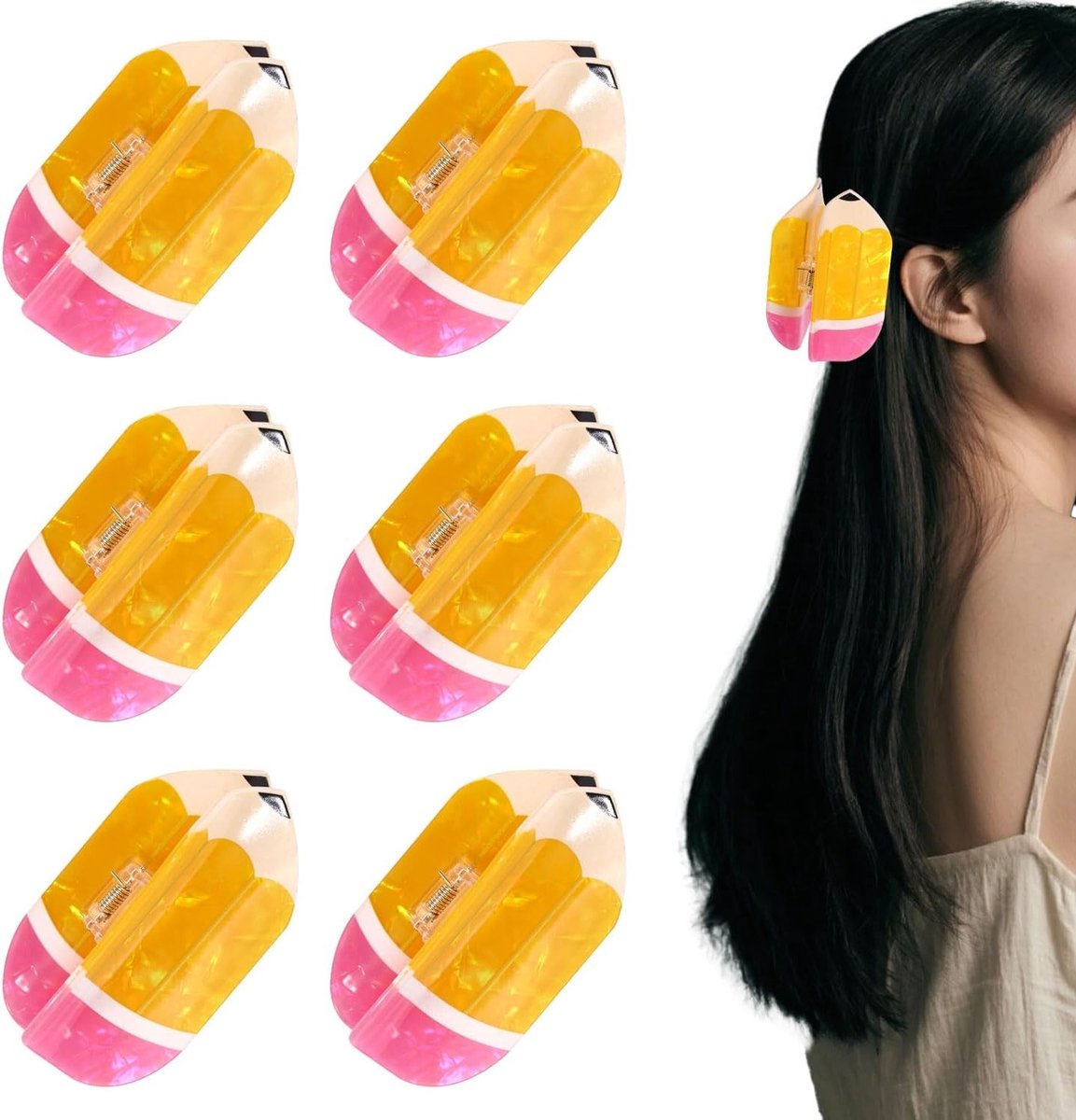 6-delige set haarspelden van acryl, leuke haaraccessoires voor vrouwen, ideaal als afstudeercadeau voor docenten en studenten