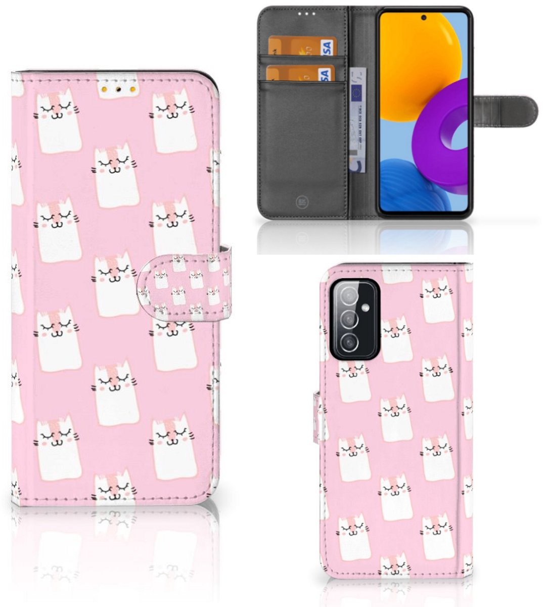 Samsung Galaxy M52 Telefoonhoesje met Pasjes Sleeping Cats