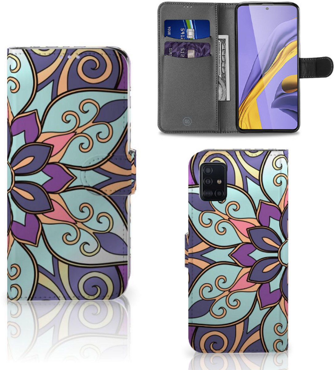 Samsung Galaxy A51 Hoesje Purple Flower