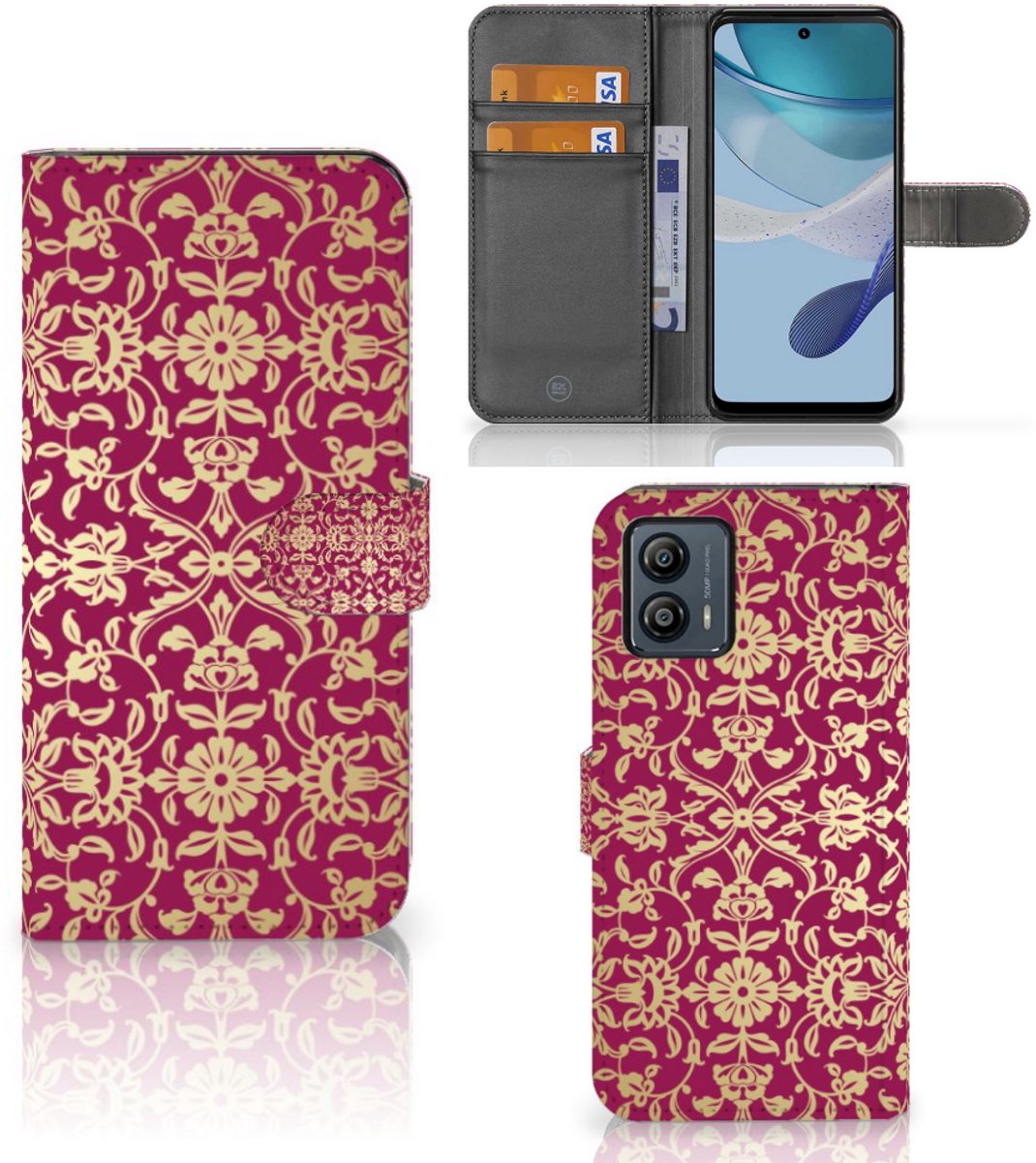 Wallet Case Motorola Moto G53 Barok Pink