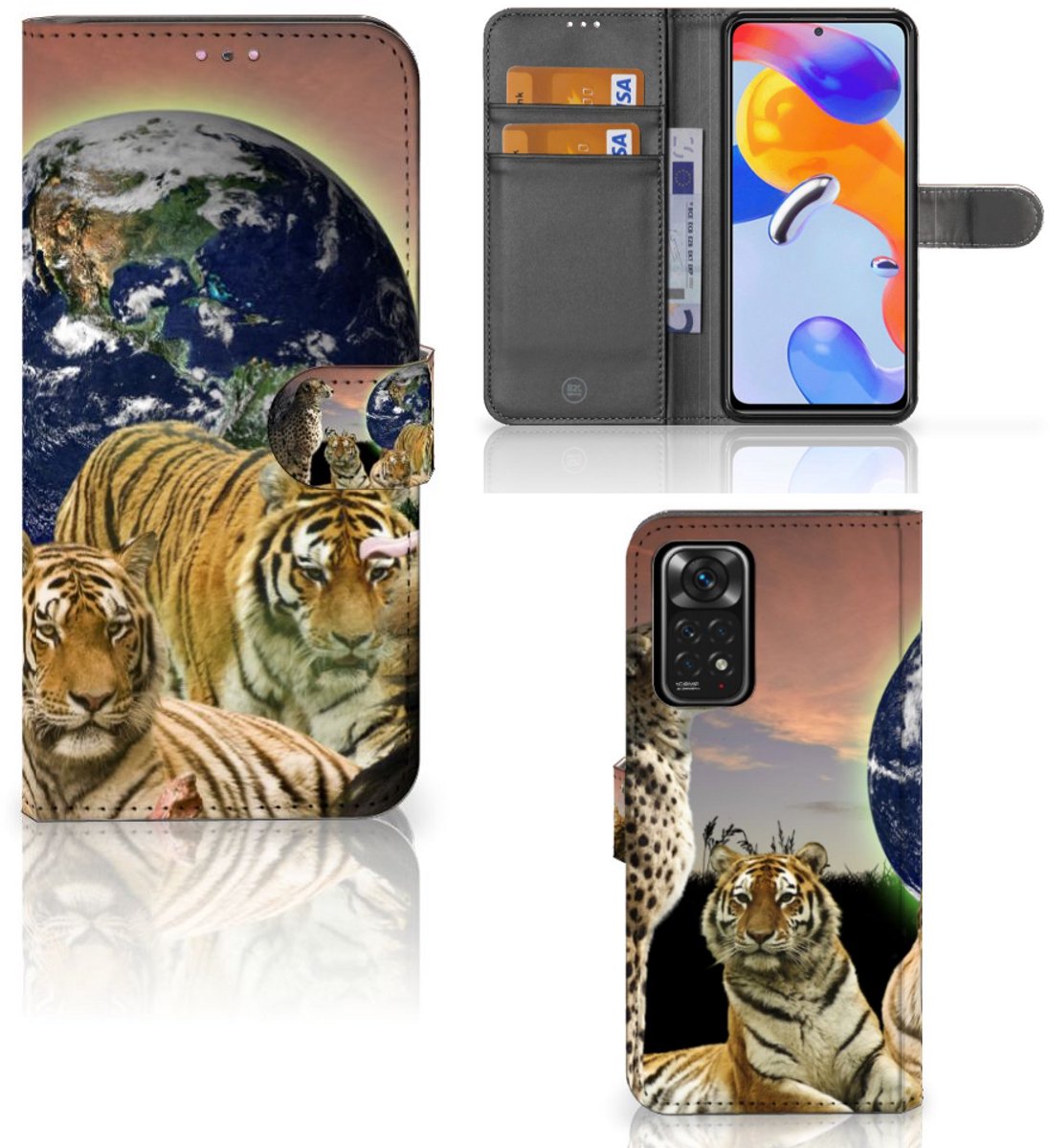Xiaomi Redmi Note 11 Pro 5G/4G Telefoonhoesje met Pasjes Roofdieren