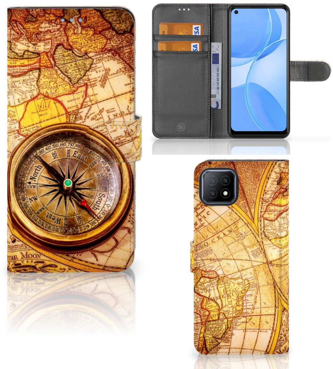 OPPO A73 5G Flip Cover Kompas