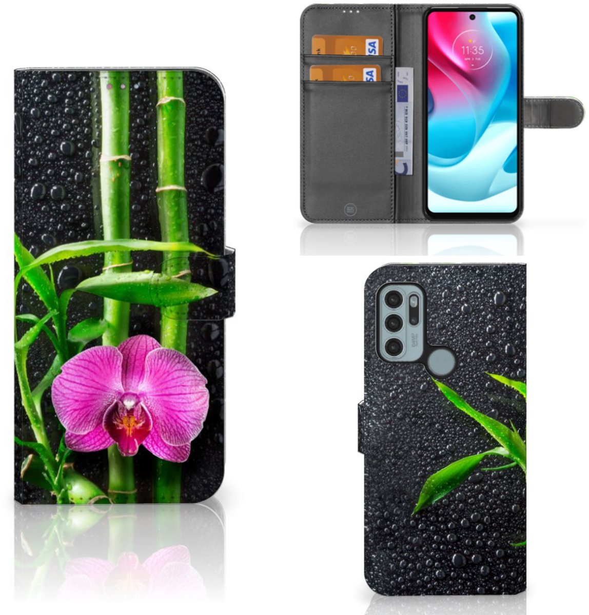 Motorola Moto G60s Hoesje Orchidee