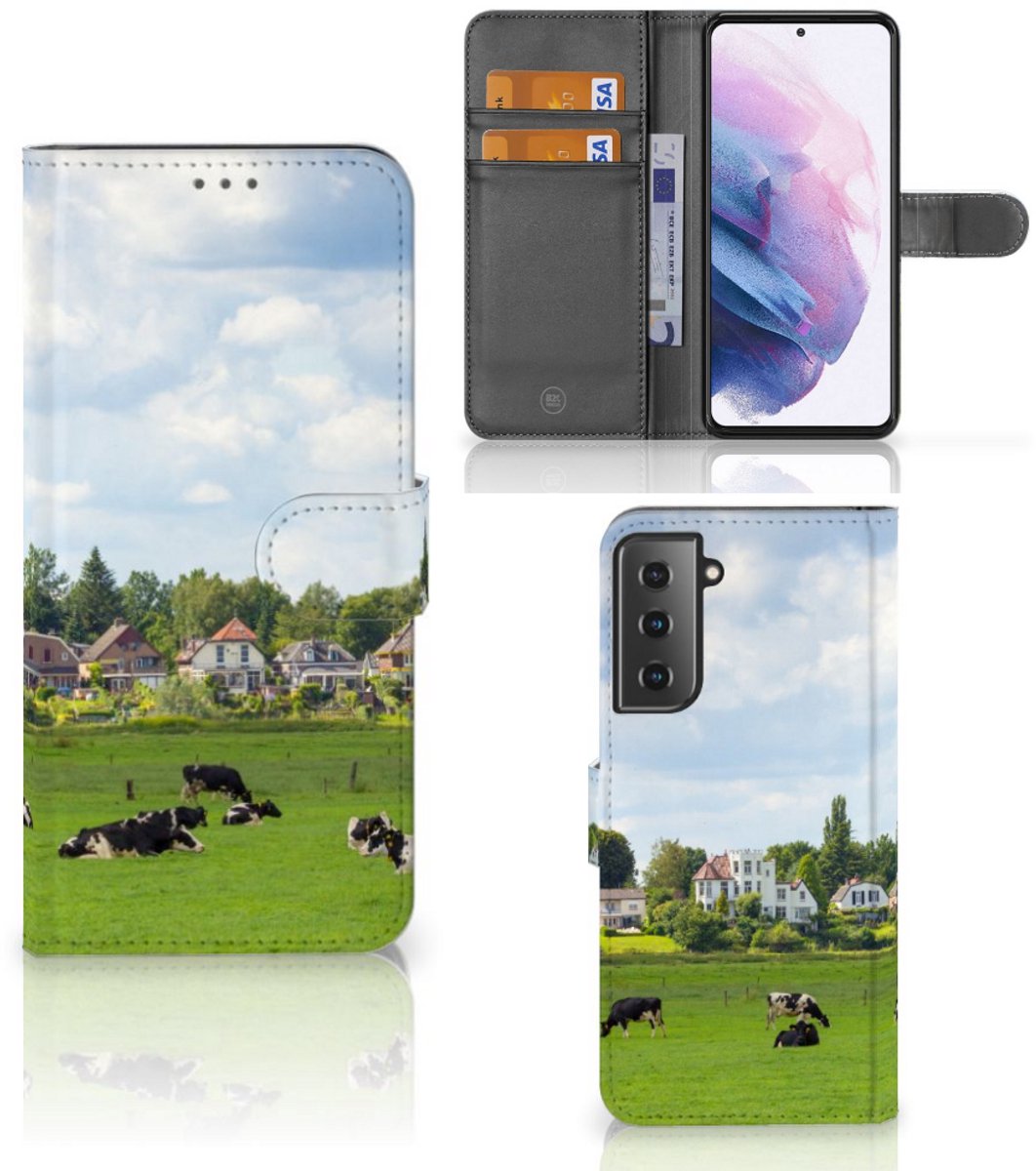 Samsung Galaxy S21 Plus Telefoonhoesje met Pasjes Koeien
