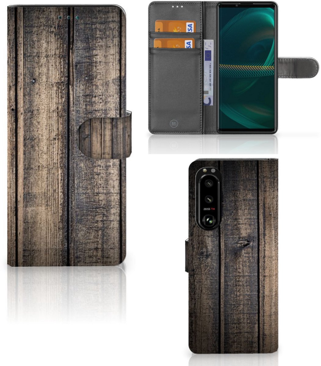 Sony Xperia 5III Book Style Case Steigerhout