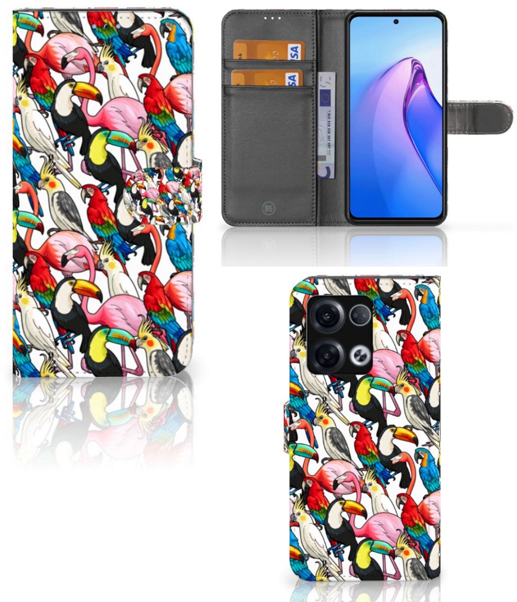 OPPO Reno8 Pro Telefoonhoesje met Pasjes Birds