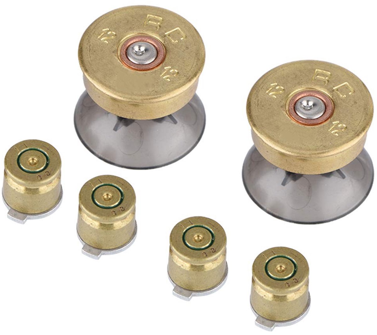 6-delige Game Button Vervangset - Gouden Metaal Knoppen voor PS4 Controller