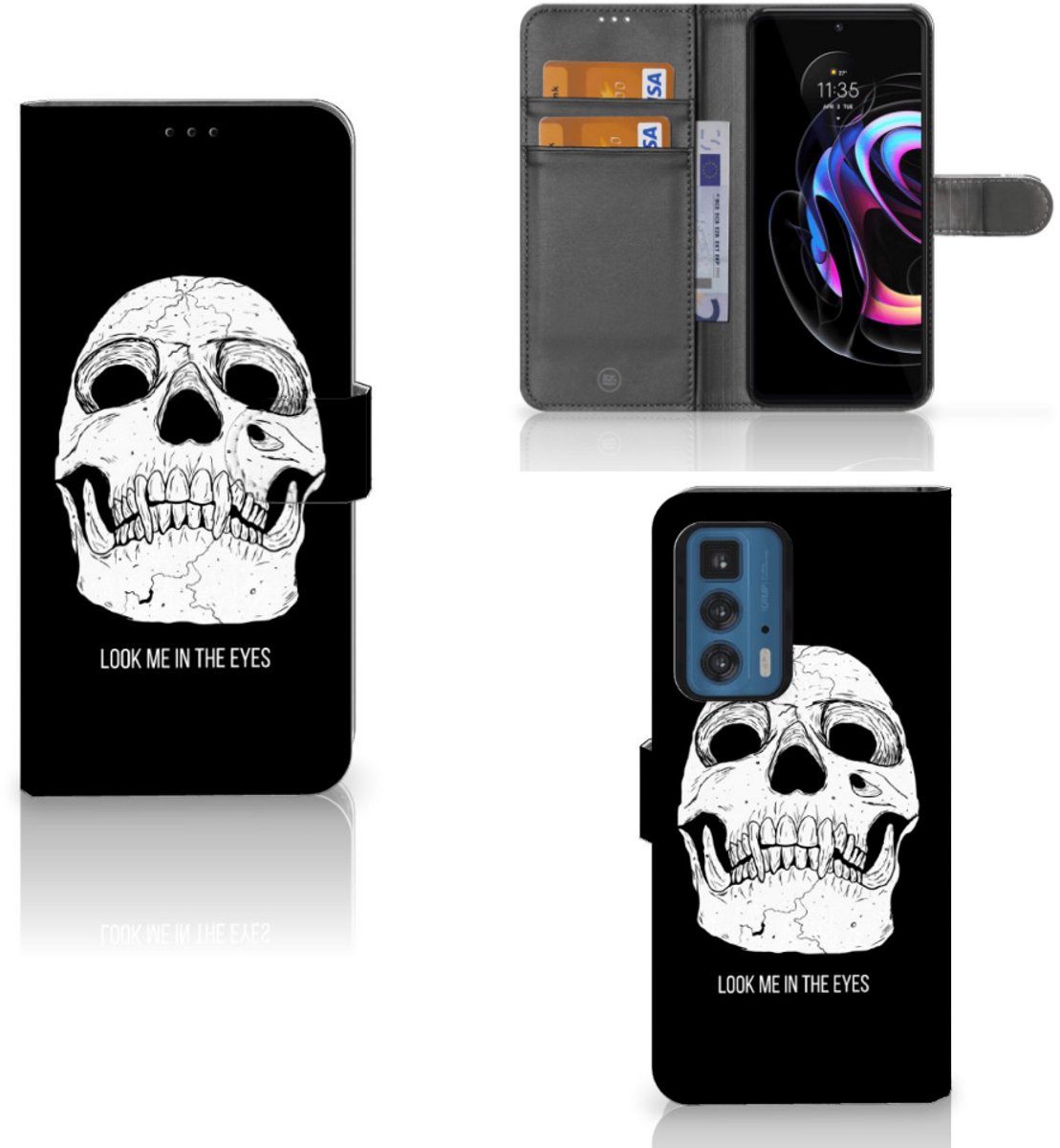 Telefoonhoesje met Naam Motorola Edge 20 Pro Skull Eyes