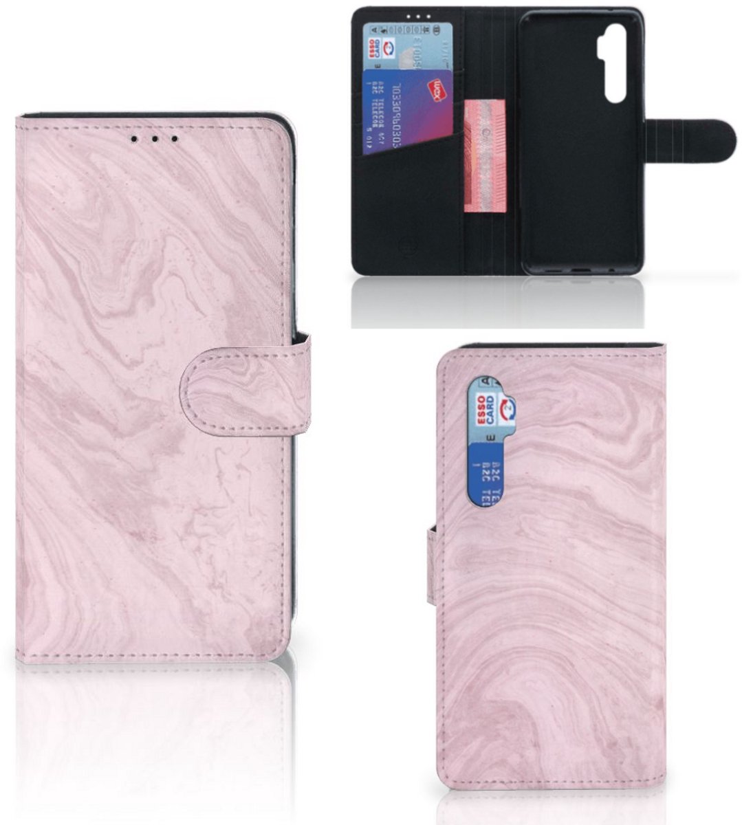 Xiaomi Mi Note 10 Lite Bookcase Marble Pink - Origineel Cadeau Vriendin