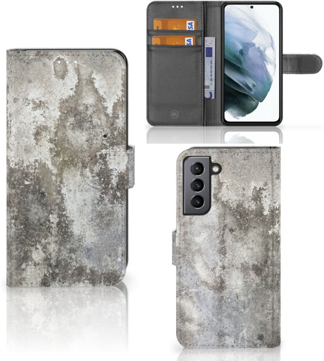 Boekhoesje voor Samsung Galaxy S21 FE Bookcase Beton Print