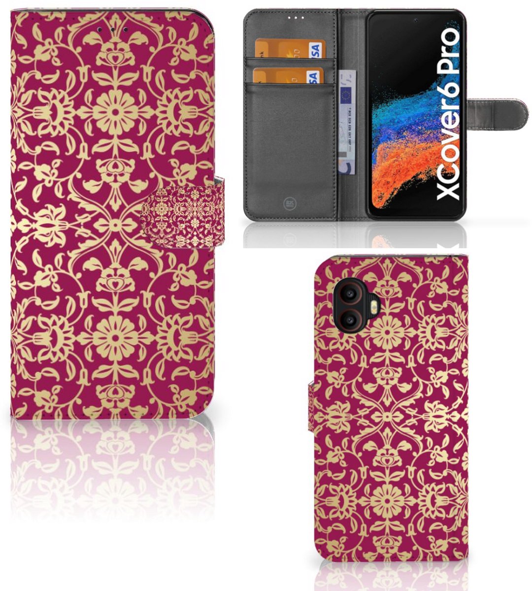 Wallet Case Samsung Galaxy Xcover 6 Pro Barok Pink