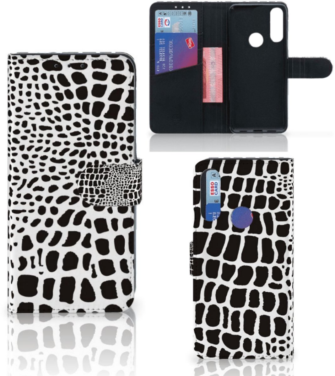 Alcatel 1S 2020 Telefoonhoesje met Pasjes Slangenprint