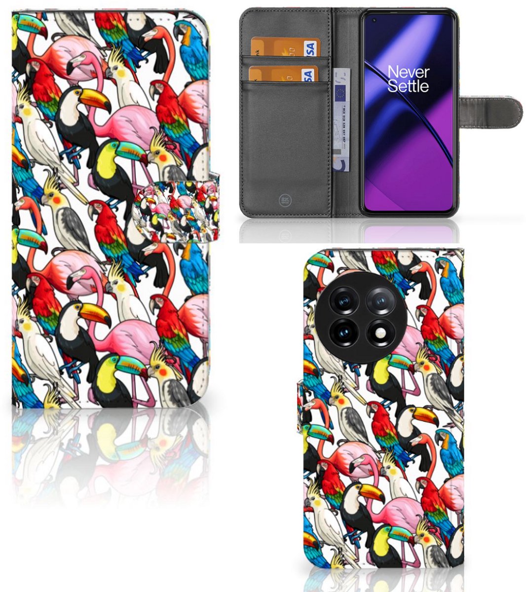 OnePlus 11 Telefoonhoesje met Pasjes Birds