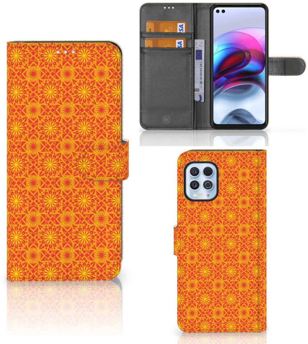 Motorola Moto G100 Telefoon Hoesje Batik Oranje