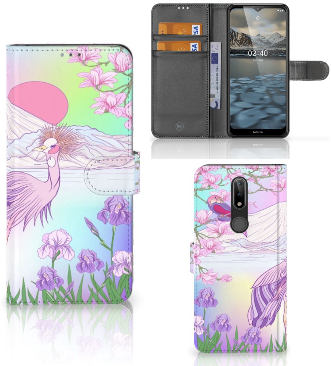 Nokia 2.4 Telefoonhoesje met Pasjes Bird