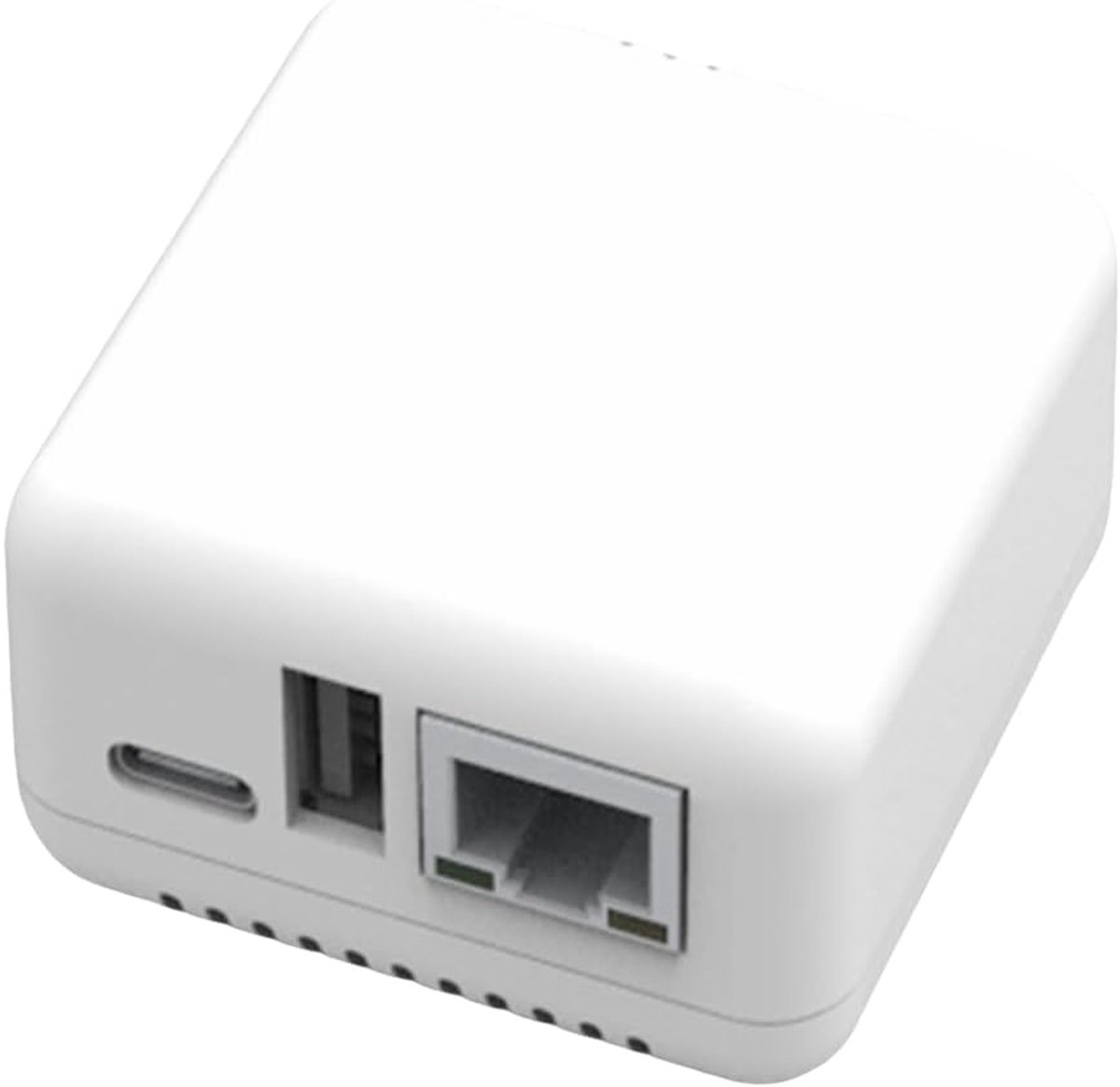 Netwerk Print Server - USB Printer Delen - Printen Vanaf Telefoon - Mini RJ45 Printer Server - 10x9x7 cm - Wit