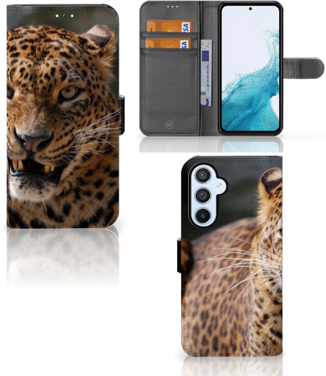 Samsung Galaxy A54 5G Telefoonhoesje met Pasjes Luipaard